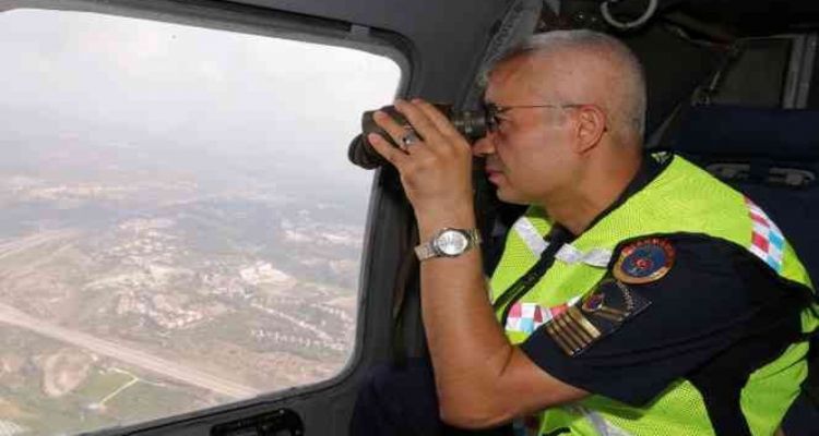 Jandarmadan helikopter destekli trafik denetimi