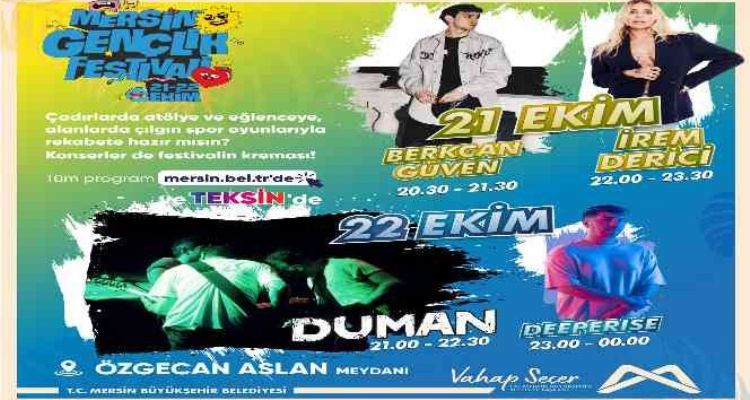 Mersin Gençlik Festivali 21-22 Ekim'de